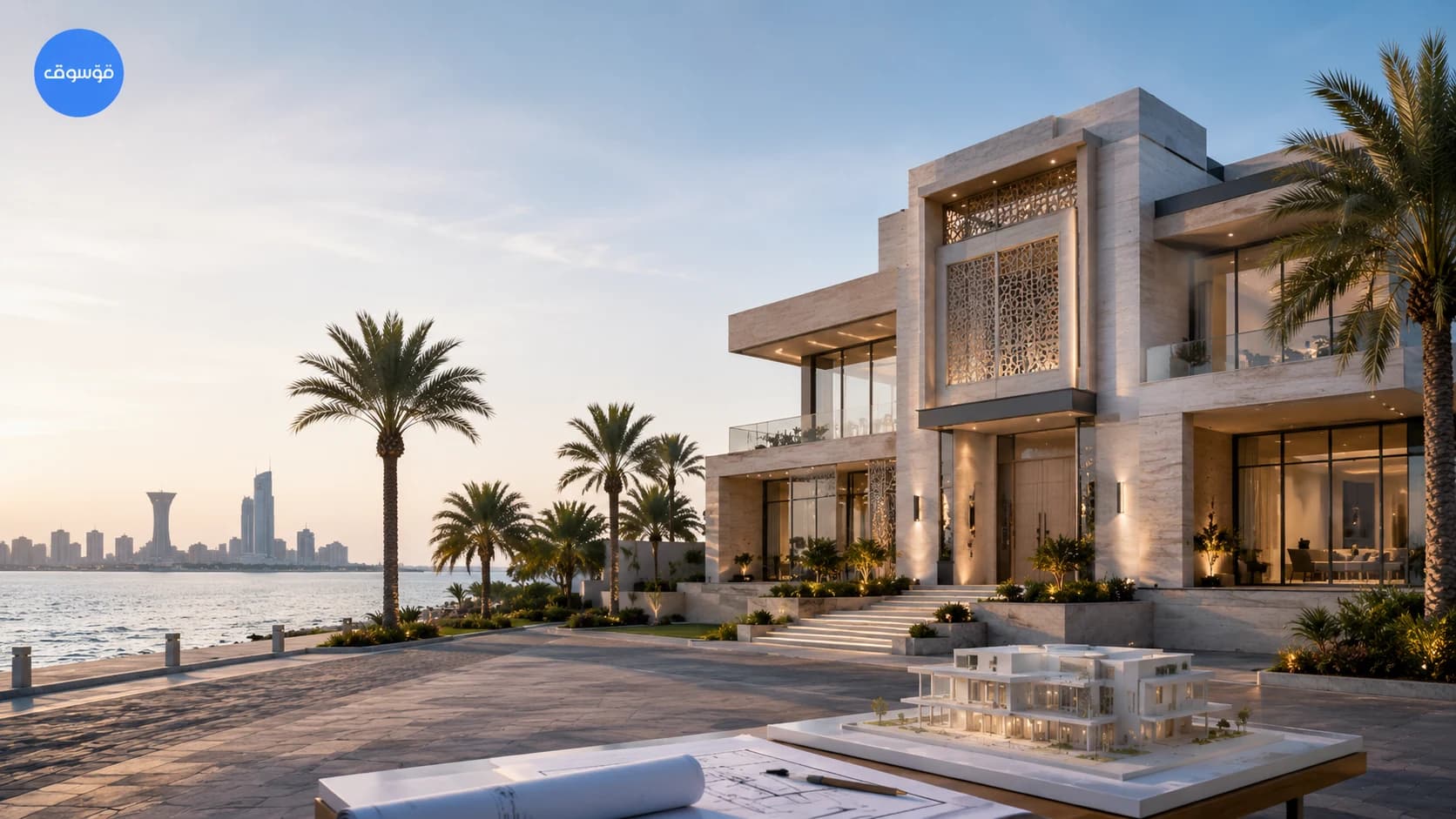 Architectural design for a modern villa in Dammam and Khobar in Saudi Arabia