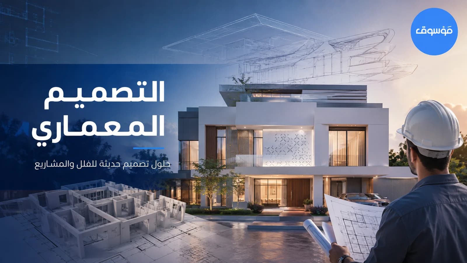 التصميم المعماري في السعودية لفيلا حديثة مع مخططات ونموذج ثلاثي الأبعاد