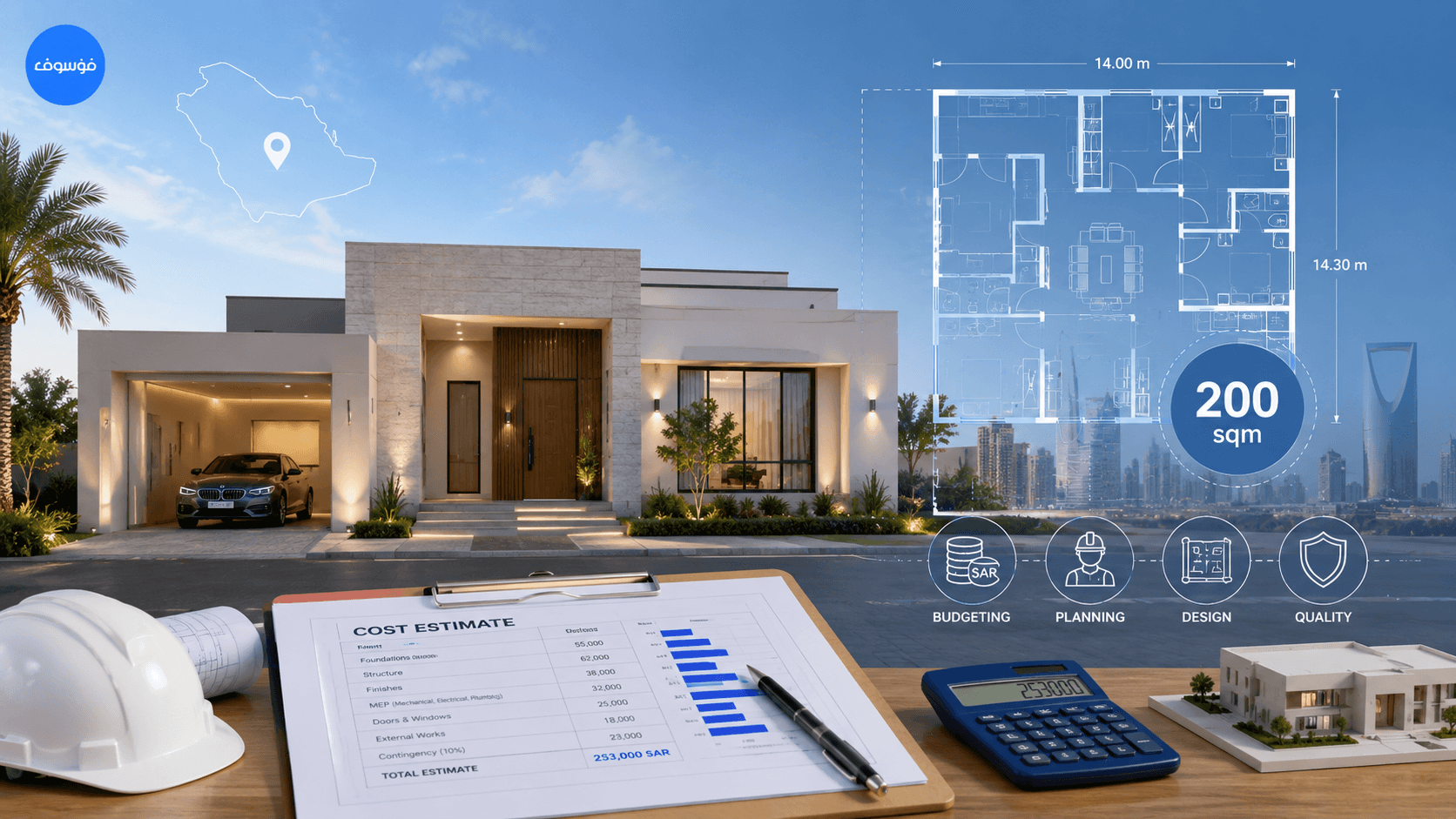200 sqm house cost planning visual
