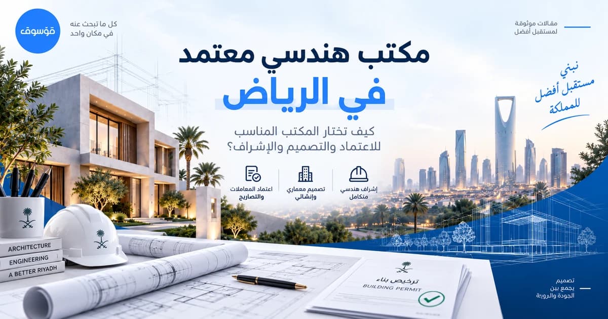 مكتب هندسي معتمد في الرياض للتصميم والإشراف والمعاملات الهندسية