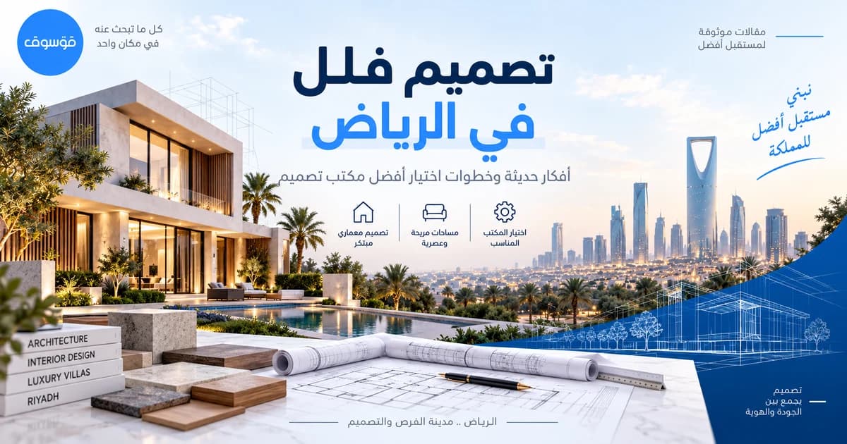 تصميم فلل في الرياض بأفكار معمارية حديثة ومخططات قابلة للتنفيذ