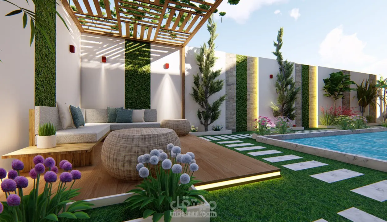 تصميم حدائق تصميم بسيط ومناسب لجميع المنازل لاستغلال الحديقة